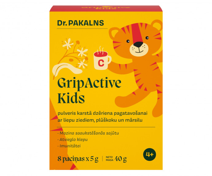 GripActive Kids powder for hot drinks with linden flowers, elderberry and wild thyme