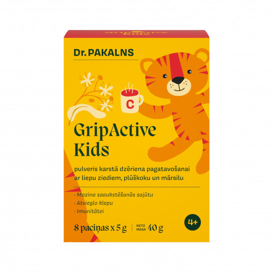 GripActive Kids powder for hot drinks with linden flowers, elderberry and wild thyme